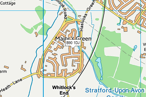 B90 1DJ map - OS VectorMap District (Ordnance Survey)