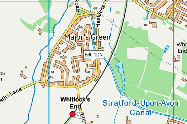 B90 1DN map - OS VectorMap District (Ordnance Survey)