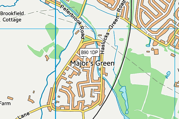 B90 1DP map - OS VectorMap District (Ordnance Survey)