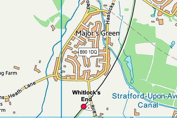 B90 1DQ map - OS VectorMap District (Ordnance Survey)