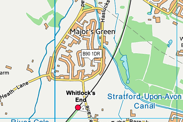 B90 1DR map - OS VectorMap District (Ordnance Survey)