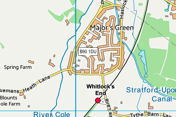 B90 1DU map - OS VectorMap District (Ordnance Survey)