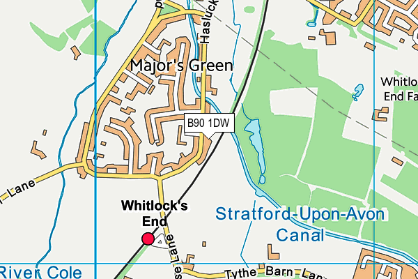 B90 1DW map - OS VectorMap District (Ordnance Survey)