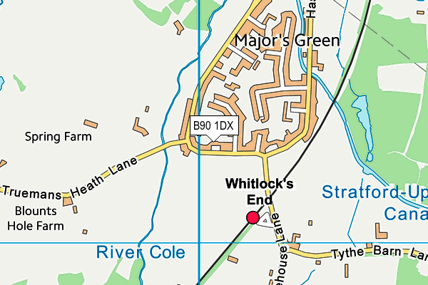 B90 1DX map - OS VectorMap District (Ordnance Survey)