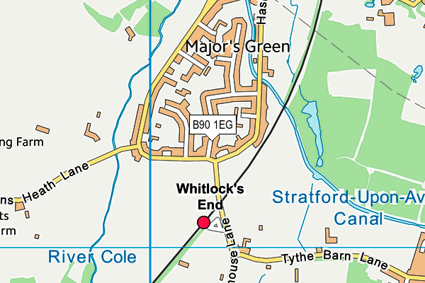 B90 1EG map - OS VectorMap District (Ordnance Survey)