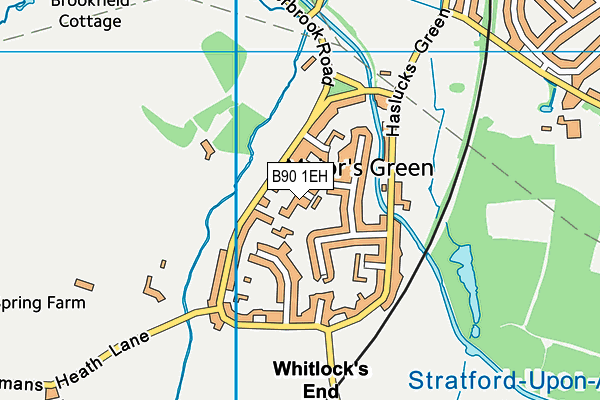 B90 1EH map - OS VectorMap District (Ordnance Survey)