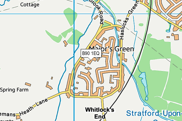B90 1EQ map - OS VectorMap District (Ordnance Survey)