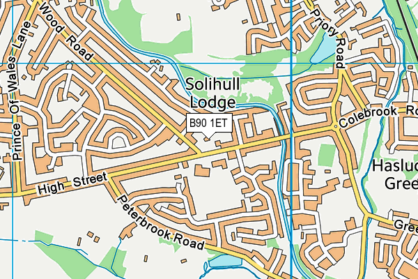 B90 1ET map - OS VectorMap District (Ordnance Survey)