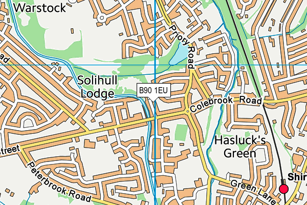 B90 1EU map - OS VectorMap District (Ordnance Survey)