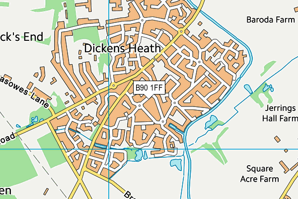 B90 1FF map - OS VectorMap District (Ordnance Survey)