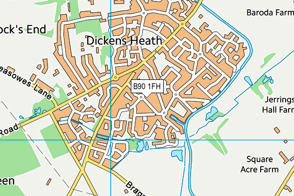 B90 1FH map - OS VectorMap District (Ordnance Survey)
