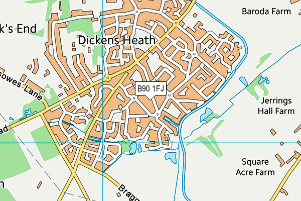B90 1FJ map - OS VectorMap District (Ordnance Survey)