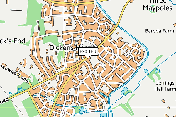 B90 1FU map - OS VectorMap District (Ordnance Survey)