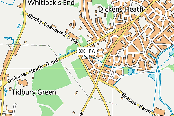 B90 1FW map - OS VectorMap District (Ordnance Survey)
