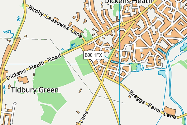 B90 1FX map - OS VectorMap District (Ordnance Survey)