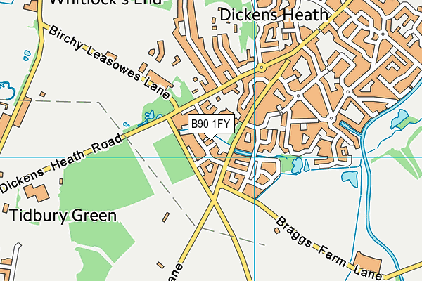 B90 1FY map - OS VectorMap District (Ordnance Survey)