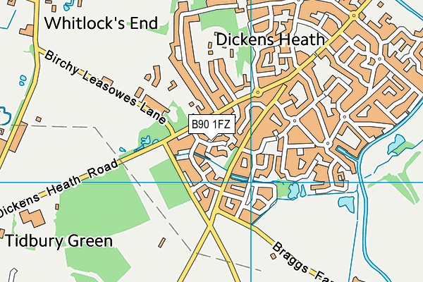 B90 1FZ map - OS VectorMap District (Ordnance Survey)
