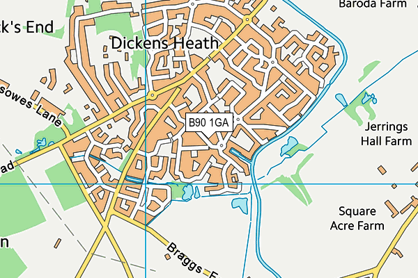 B90 1GA map - OS VectorMap District (Ordnance Survey)