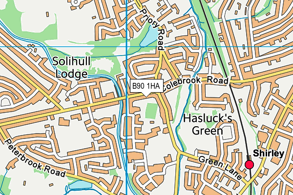 B90 1HA map - OS VectorMap District (Ordnance Survey)