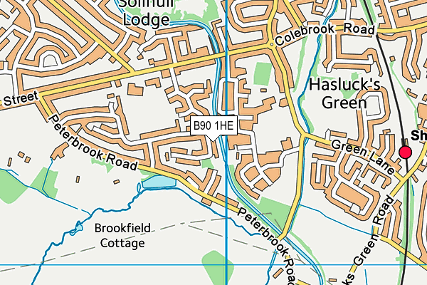 B90 1HE map - OS VectorMap District (Ordnance Survey)
