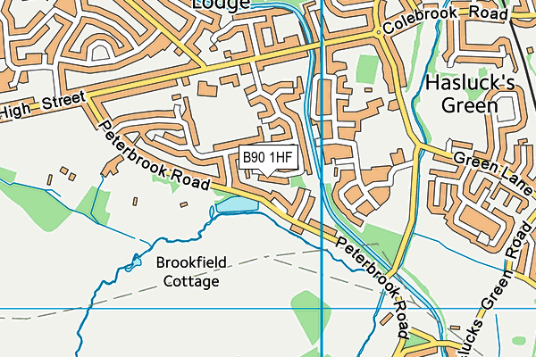 B90 1HF map - OS VectorMap District (Ordnance Survey)