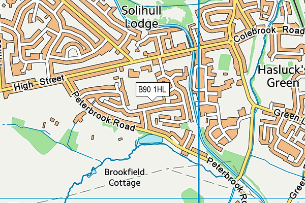 B90 1HL map - OS VectorMap District (Ordnance Survey)