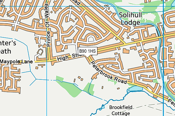 B90 1HS map - OS VectorMap District (Ordnance Survey)