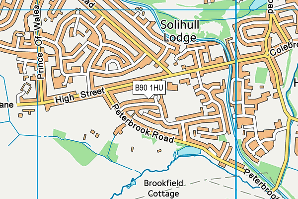 B90 1HU map - OS VectorMap District (Ordnance Survey)