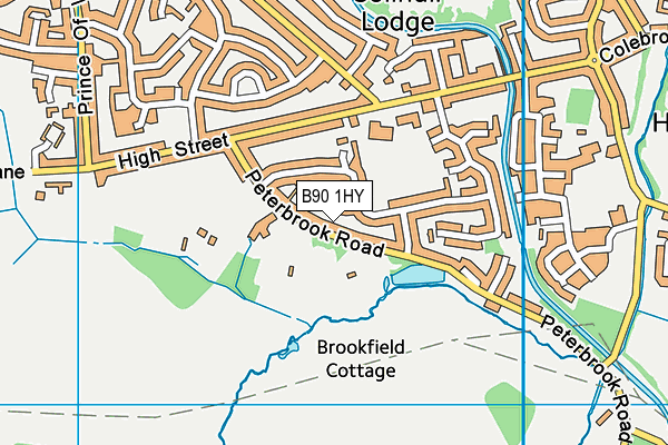 B90 1HY map - OS VectorMap District (Ordnance Survey)