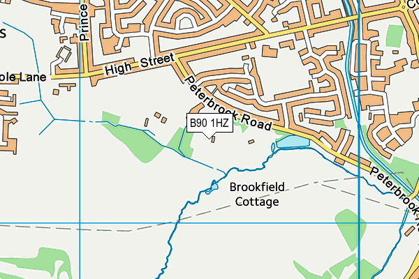B90 1HZ map - OS VectorMap District (Ordnance Survey)