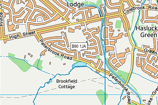 B90 1JA map - OS VectorMap District (Ordnance Survey)