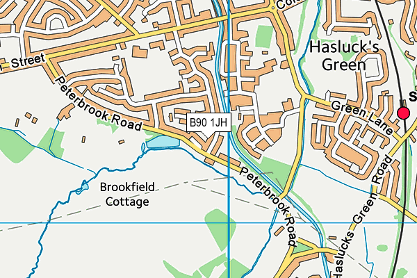 B90 1JH map - OS VectorMap District (Ordnance Survey)