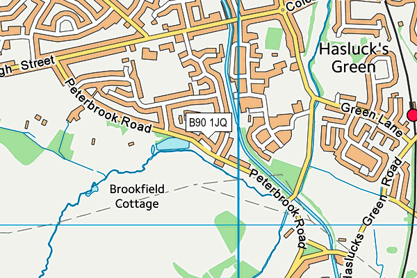 B90 1JQ map - OS VectorMap District (Ordnance Survey)