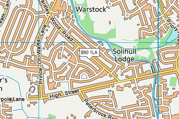 B90 1LA map - OS VectorMap District (Ordnance Survey)