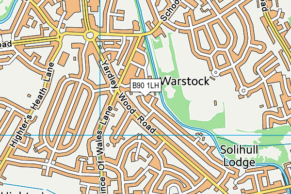 B90 1LH map - OS VectorMap District (Ordnance Survey)