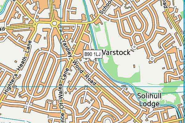 B90 1LJ map - OS VectorMap District (Ordnance Survey)