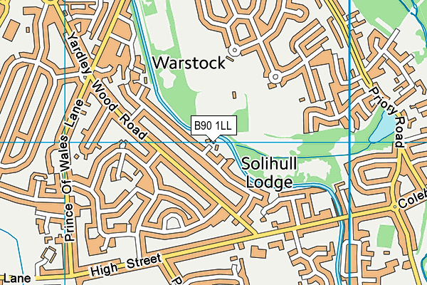 B90 1LL map - OS VectorMap District (Ordnance Survey)