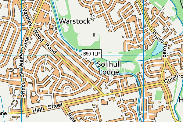 B90 1LP map - OS VectorMap District (Ordnance Survey)