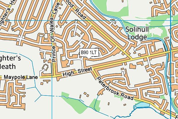 B90 1LT map - OS VectorMap District (Ordnance Survey)