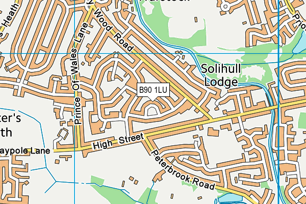 B90 1LU map - OS VectorMap District (Ordnance Survey)