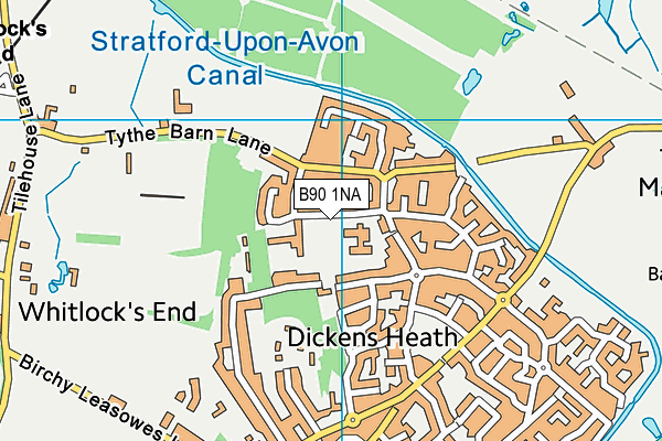 Dickens Heath Community Primary School map (B90 1NA) - OS VectorMap District (Ordnance Survey)