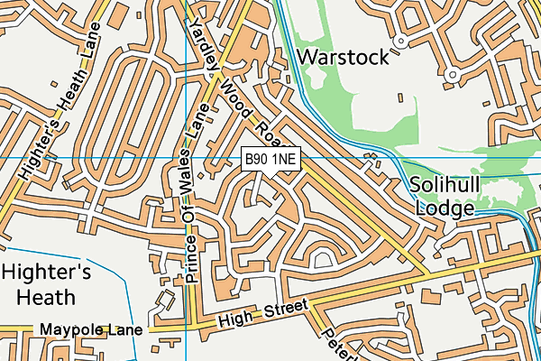 B90 1NE map - OS VectorMap District (Ordnance Survey)