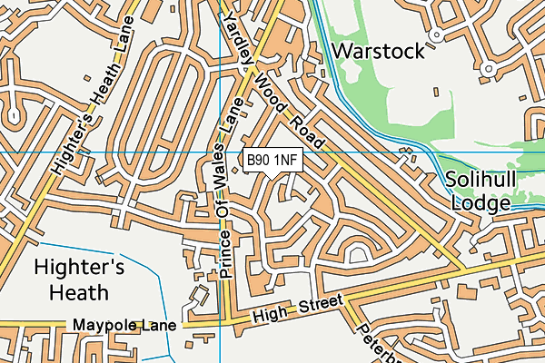 B90 1NF map - OS VectorMap District (Ordnance Survey)