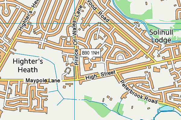 B90 1NH map - OS VectorMap District (Ordnance Survey)