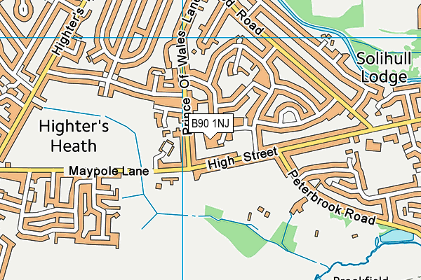 B90 1NJ map - OS VectorMap District (Ordnance Survey)