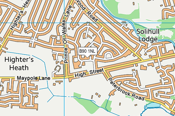B90 1NL map - OS VectorMap District (Ordnance Survey)