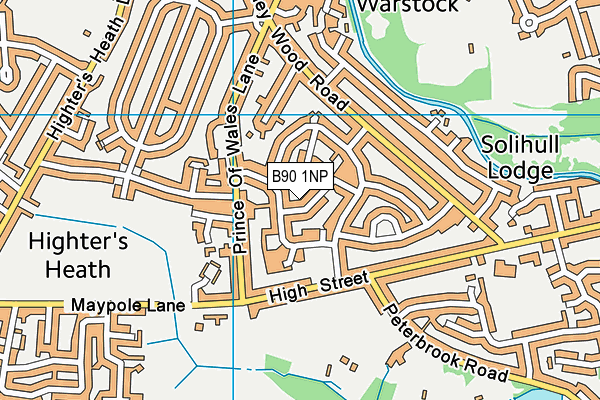 B90 1NP map - OS VectorMap District (Ordnance Survey)