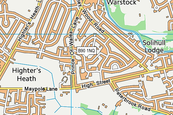 B90 1NQ map - OS VectorMap District (Ordnance Survey)
