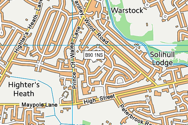 B90 1NS map - OS VectorMap District (Ordnance Survey)