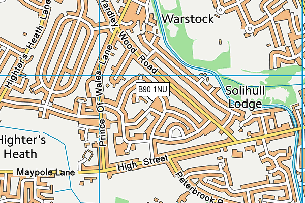 B90 1NU map - OS VectorMap District (Ordnance Survey)